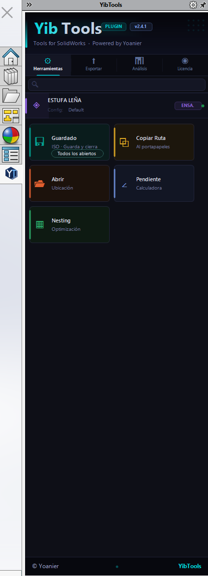 Taskpane Herramientas