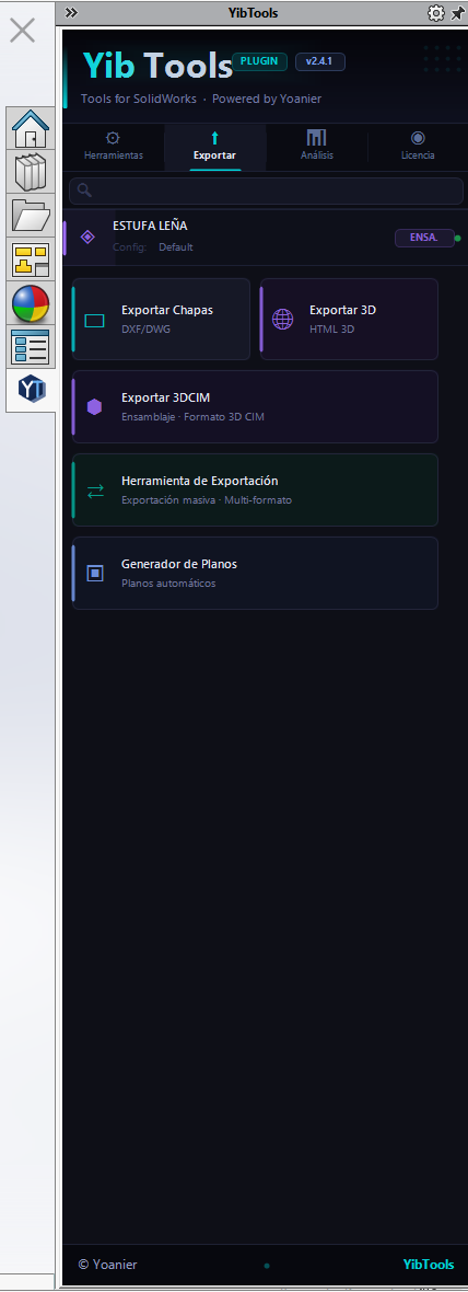 Taskpane Exportar