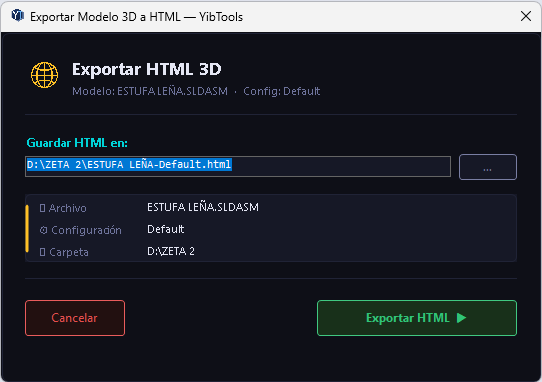 Exportar HTML 3D