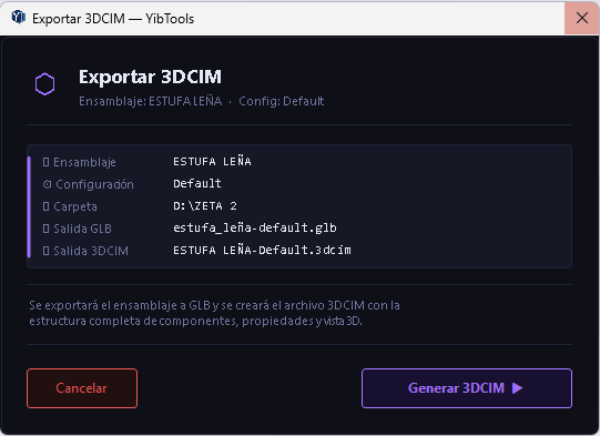 Exportar 3DCIM